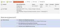 Übersicht über die Buchungsschritte bei Bahn.de