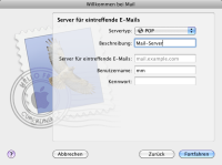 Schritt 2: Eingabe der Serverkonfiguration