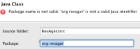 Direkte Validierung des Paketnamens in Eclipse
