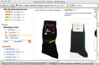 Filterkriterien für die Produktanzeige bei Amazon.de