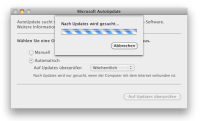 Verarbeitungsanzeige bei der Suche nach Aktualisierungen